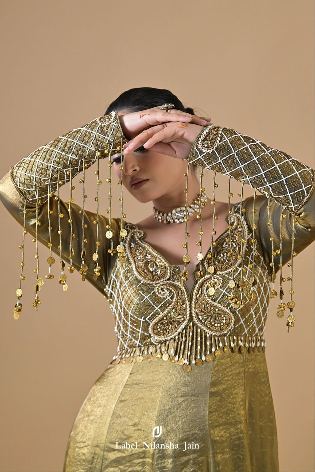 Teal Green Tissue Zoya Anarkali