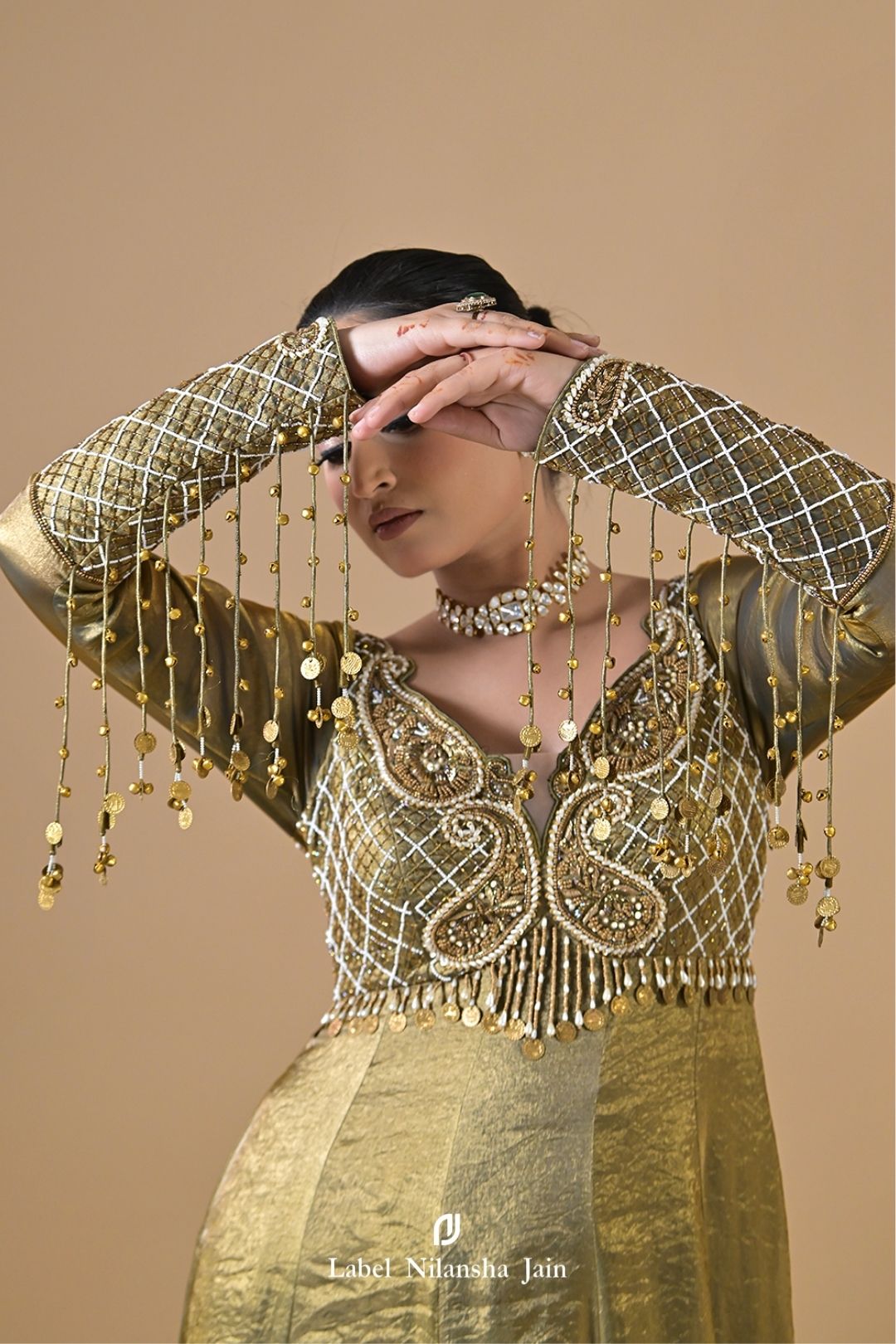 Teal Green Tissue Zoya Anarkali