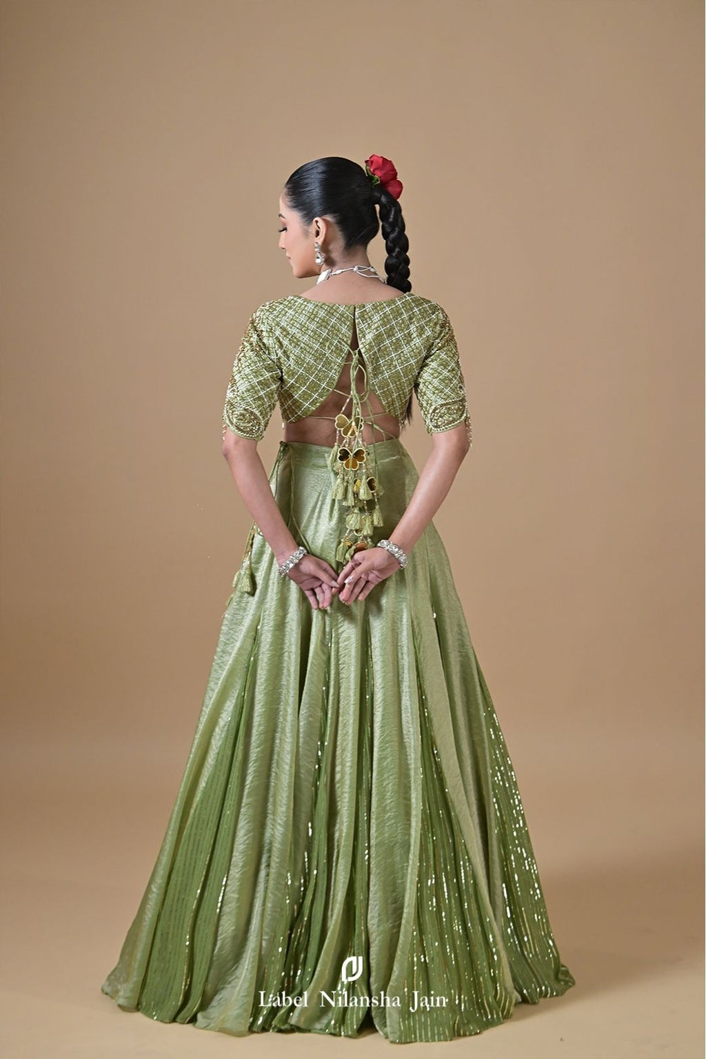 Mint Green Tissue Ziya Lehenga
