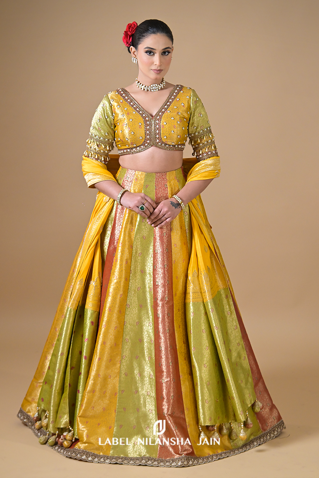 Multicolored Banarasi Utsav Lehenga
