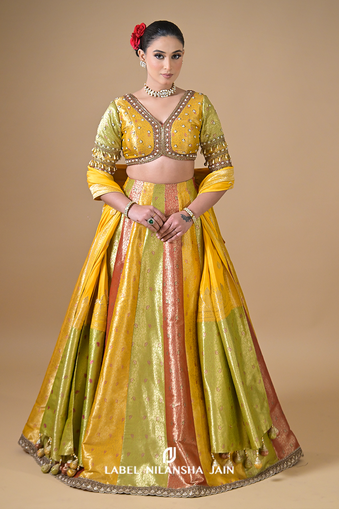 Multicolored Banarasi Utsav Lehenga