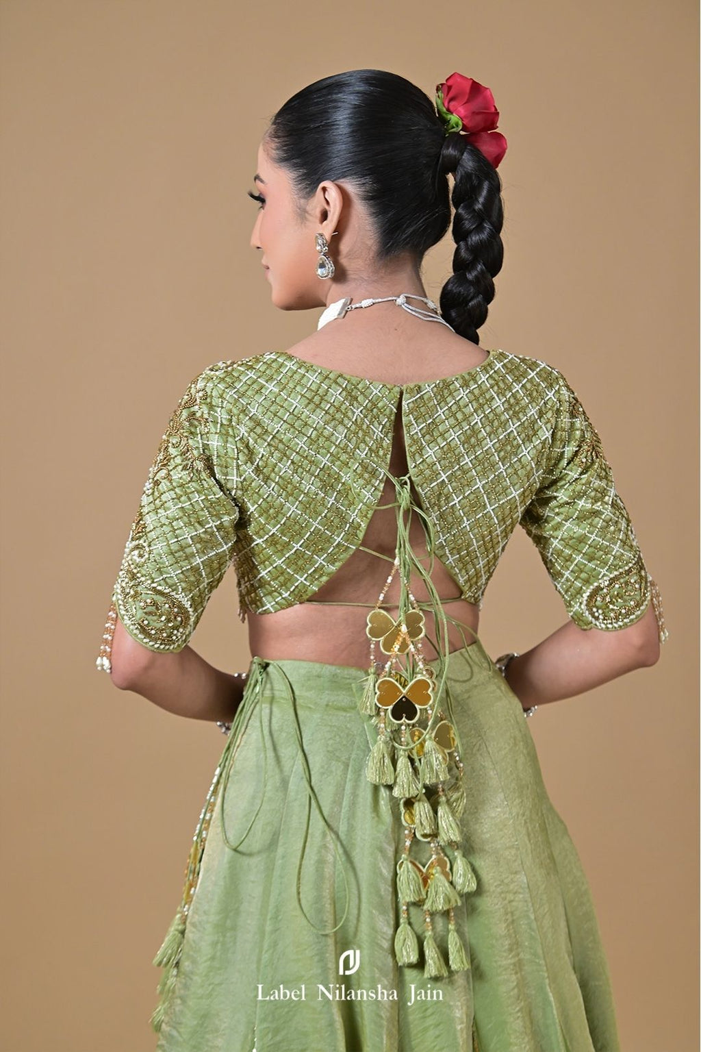 Mint Green Tissue Ziya Lehenga