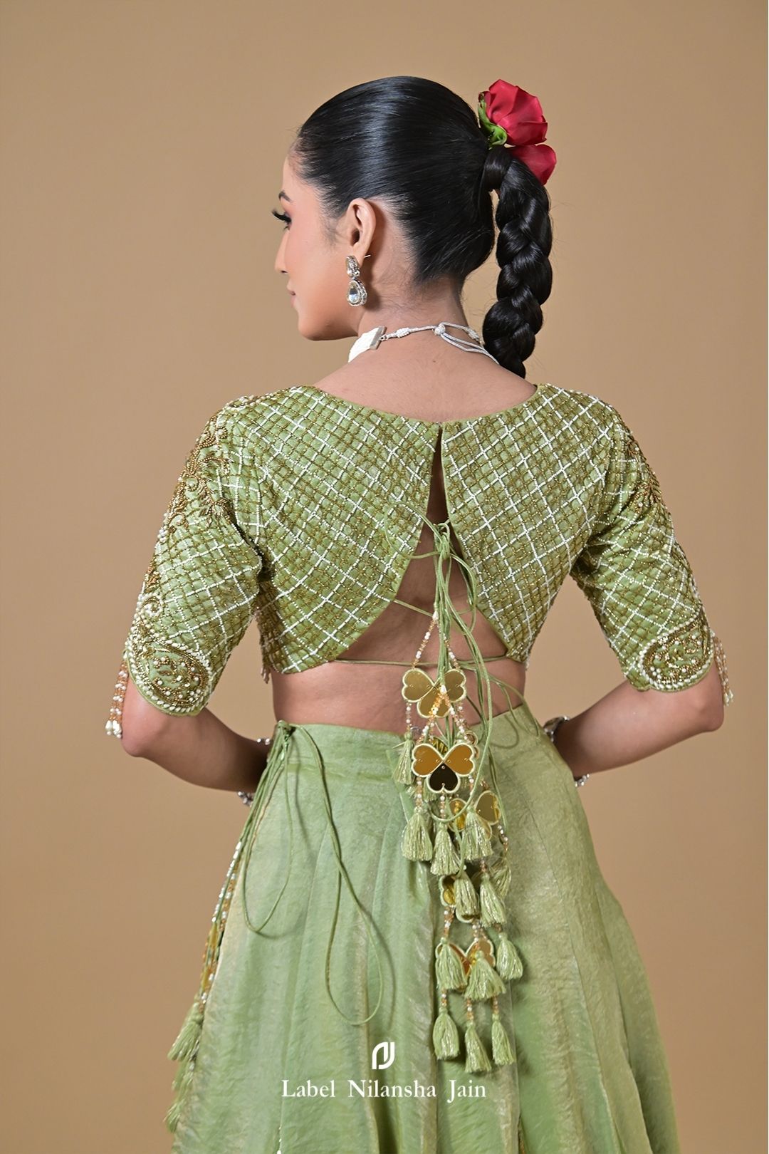 Mint Green Tissue Ziya Lehenga