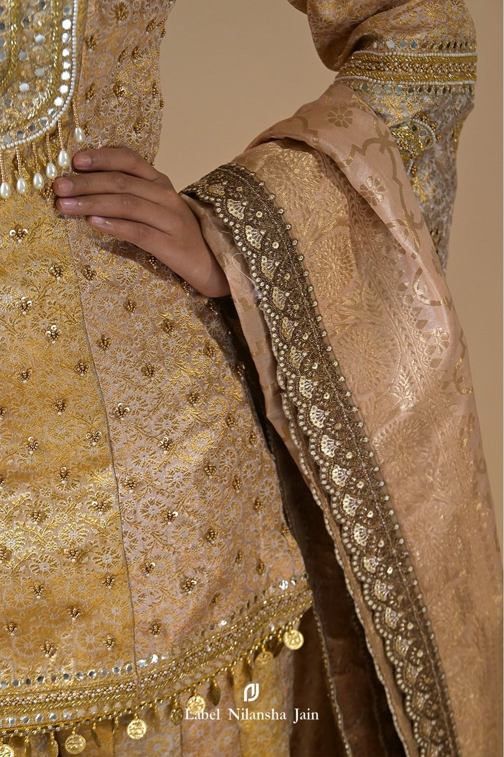 Gold Banarasi Prabha Garara Set