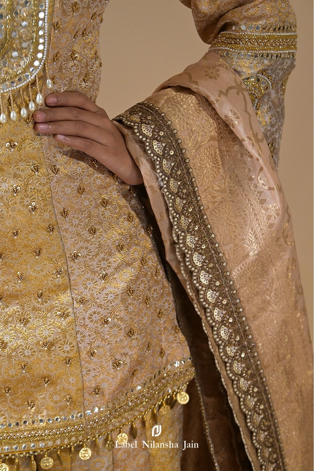 Gold Banarasi Prabha Garara Set