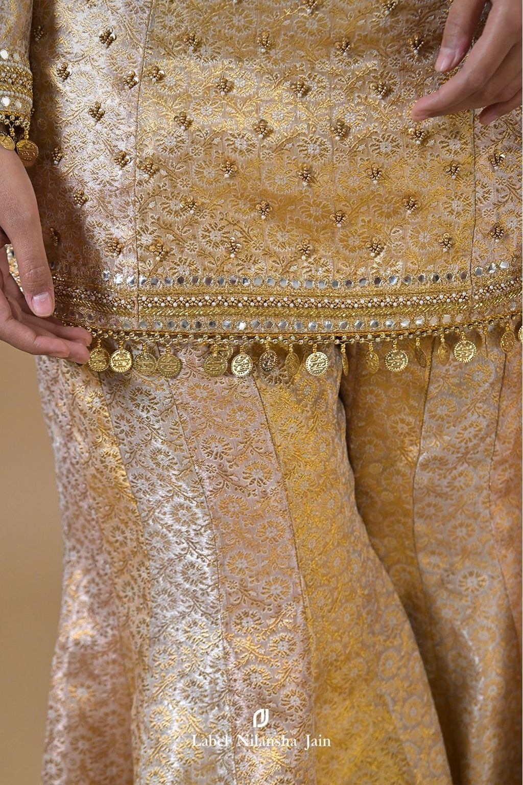 Gold Banarasi Prabha Garara Set