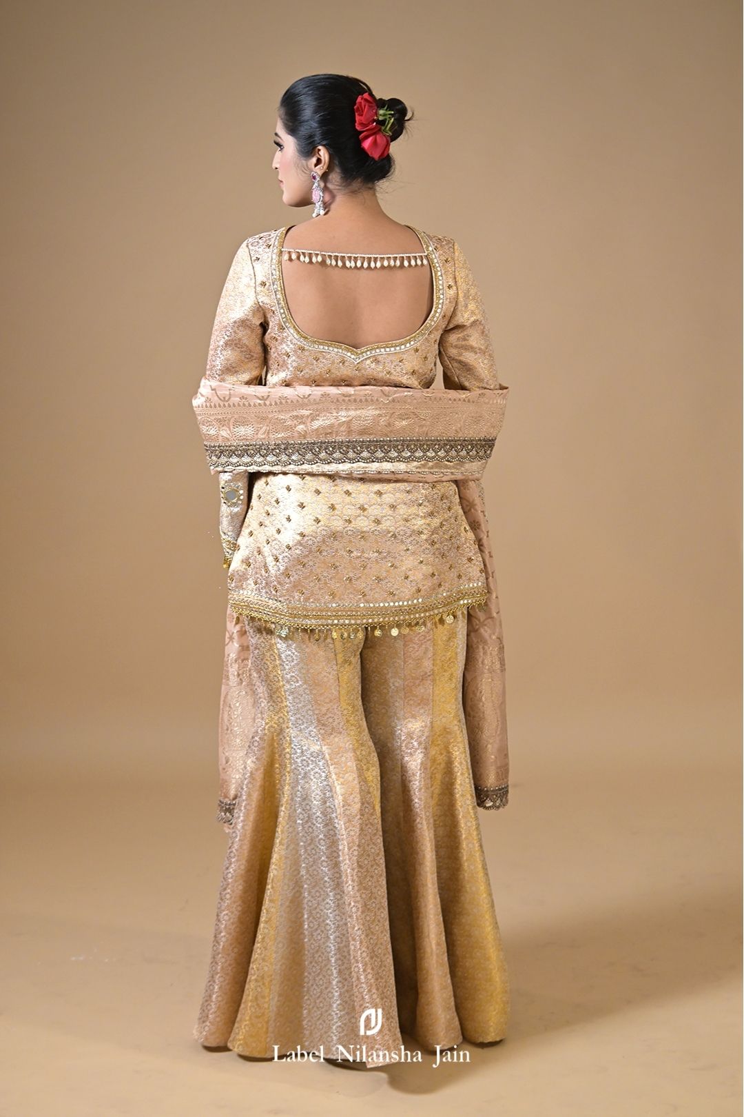 Gold Banarasi Prabha Garara Set