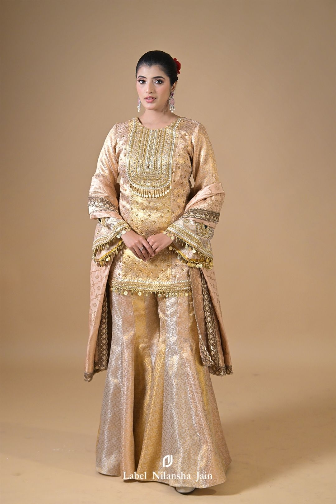 Gold Banarasi Prabha Garara Set