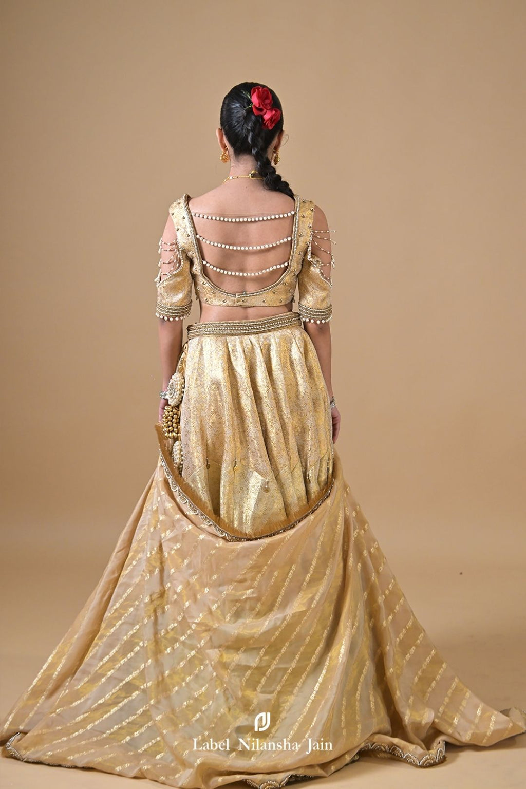 Gold - Green Banarasi Silk Meher Lehenga