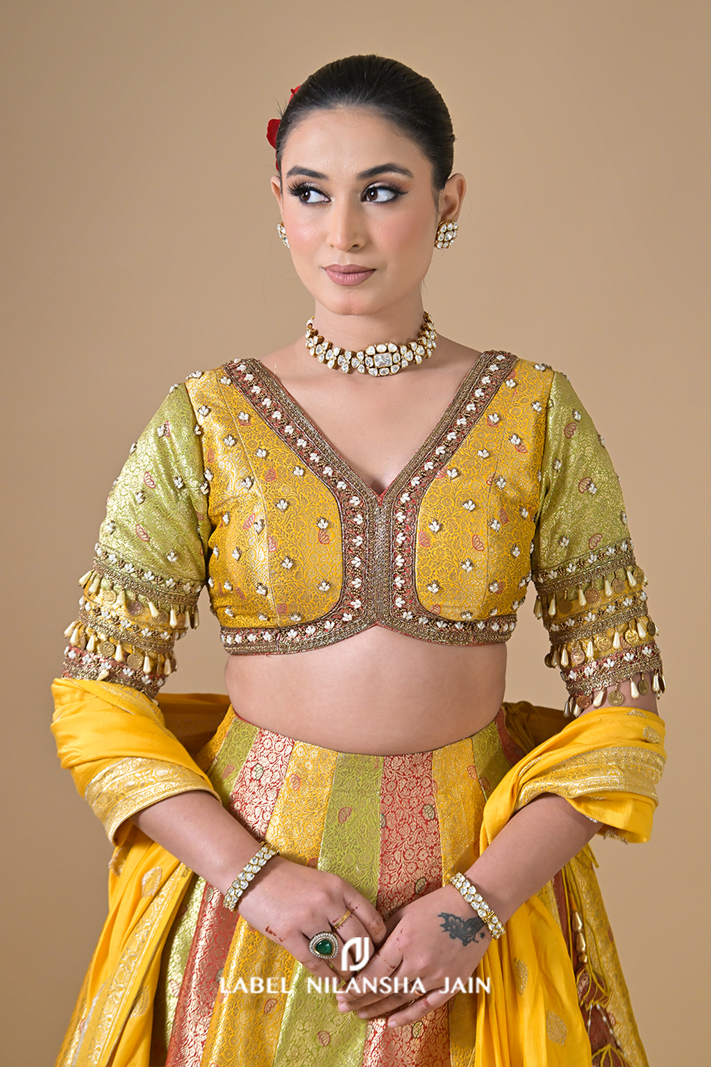 Multicolored Banarasi Utsav Lehenga
