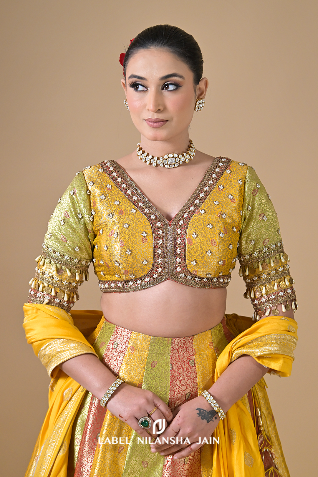Multicolored Banarasi Utsav Lehenga