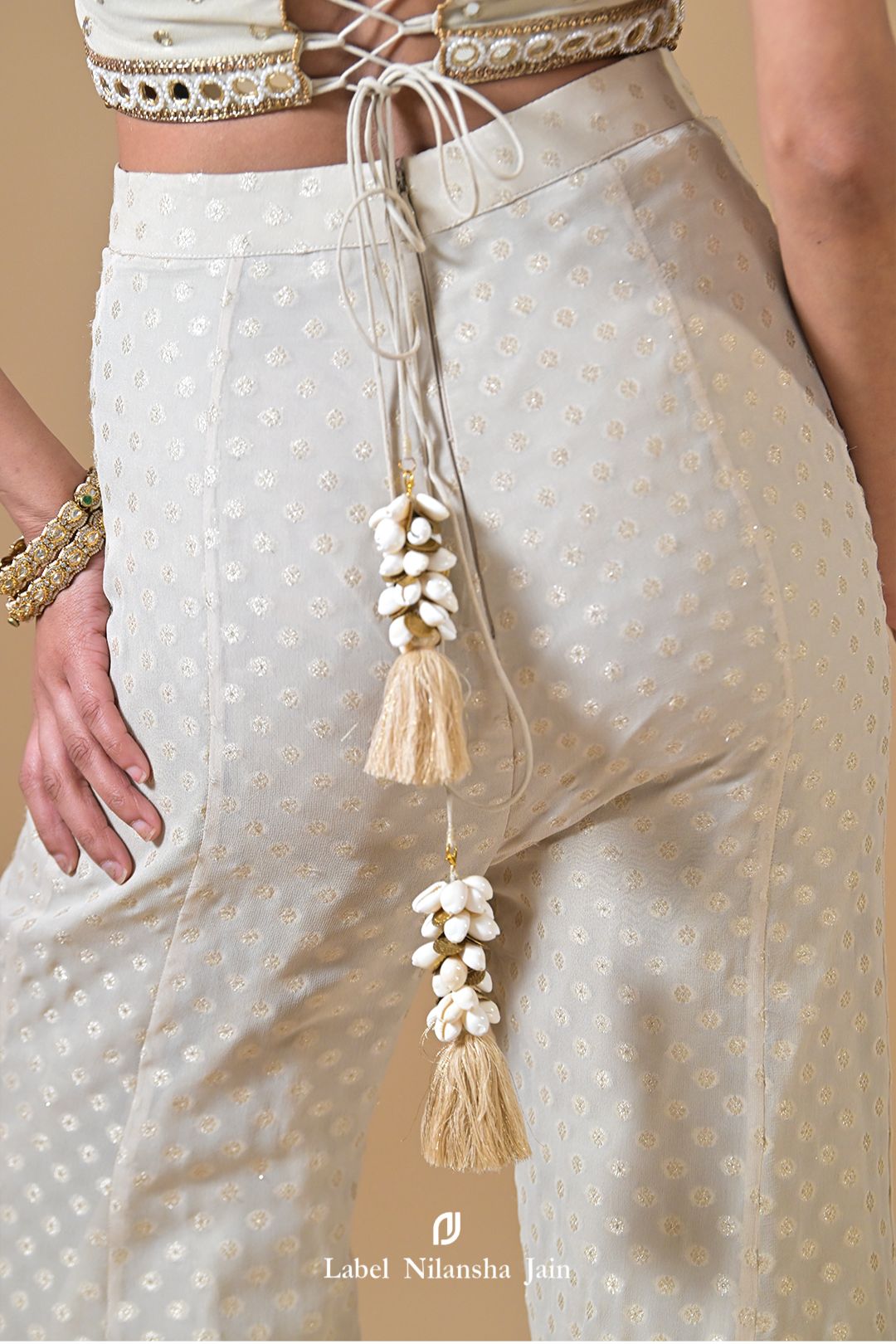 Off White - Gold Banarasi Inaaya Garara Set