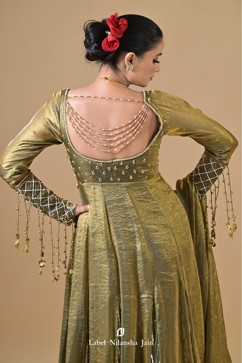 Teal Green Tissue Zoya Anarkali