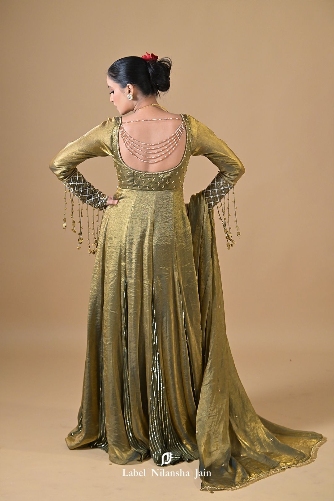 Teal Green Tissue Zoya Anarkali