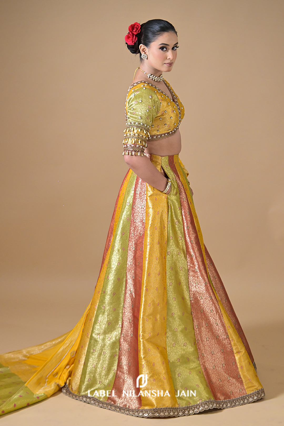 Multicolored Banarasi Utsav Lehenga