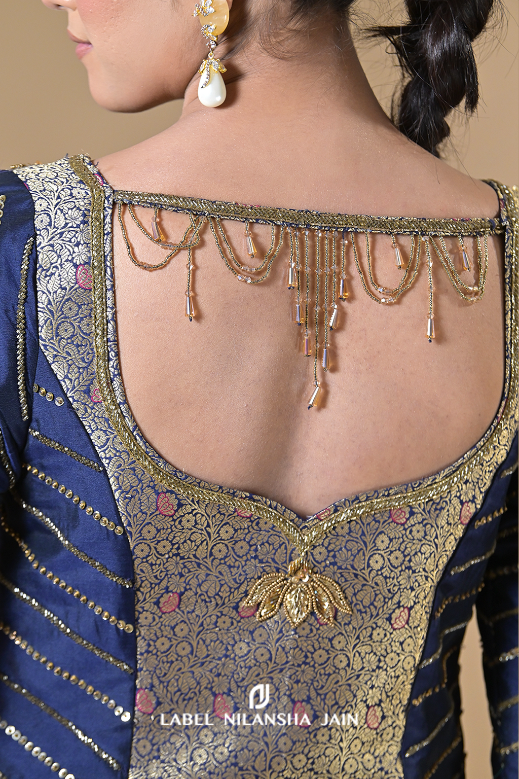 Navy Blue Banarasi Shilp Sharara Set