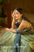 Light Blue Tissue Zari Aya Lehenga