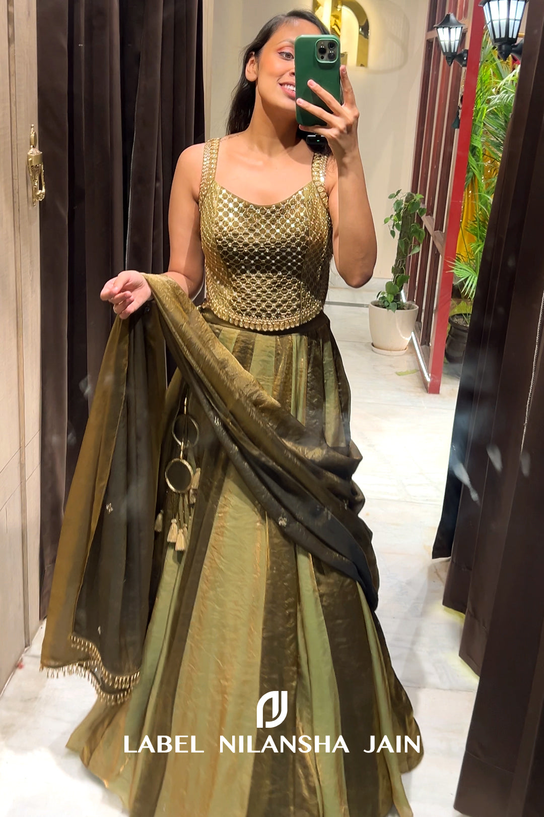 NJ in our Evara Lehenga