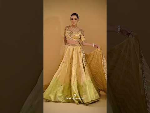 Gold - Green Banarasi Silk Meher Lehenga