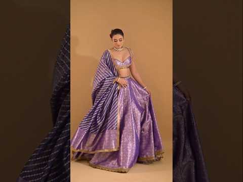 Purple Banarasi Dabka & Pearlwork Rajasi Lehenga