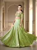 Mint Green Tissue Ziya Lehenga